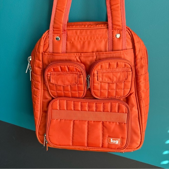 Lug Quilted Orange Backpack - Picture 3 of 15